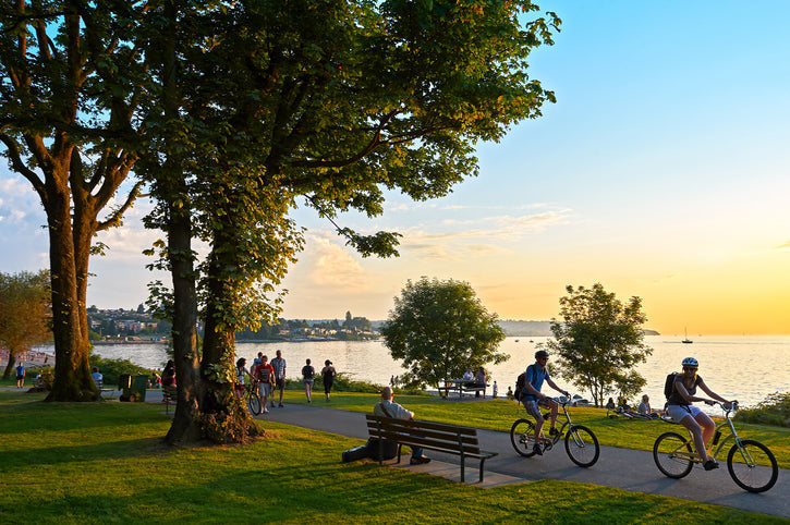 biking around Stanley Park Vancouver