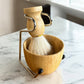 Natural Shaving Brush and Stand 3-in-1 Set