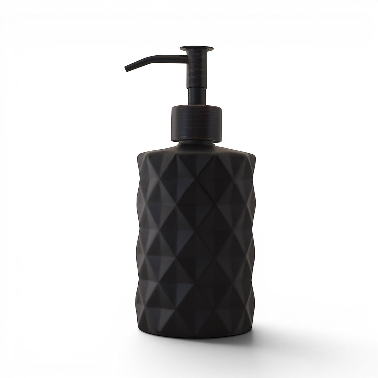 Textured Clear Glass + Matte Black Stainless Pump Bottle