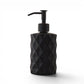 Textured Clear Glass + Matte Black Stainless Pump Bottle
