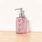 Slim Pump Diamond Pattern Glass Liquid Soap Dispenser: Rose / Stainless Steel