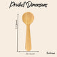 Bubble Gallery bamboo coffee scoop with bag clip showing dimensions of 7.5 inches long and 2.5 inches wide