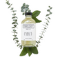 Bubble Gallery Eucalyptus Peppermint bubble bath in an 8 oz glass bottle surrounded by fresh eucalyptus and mint leaves