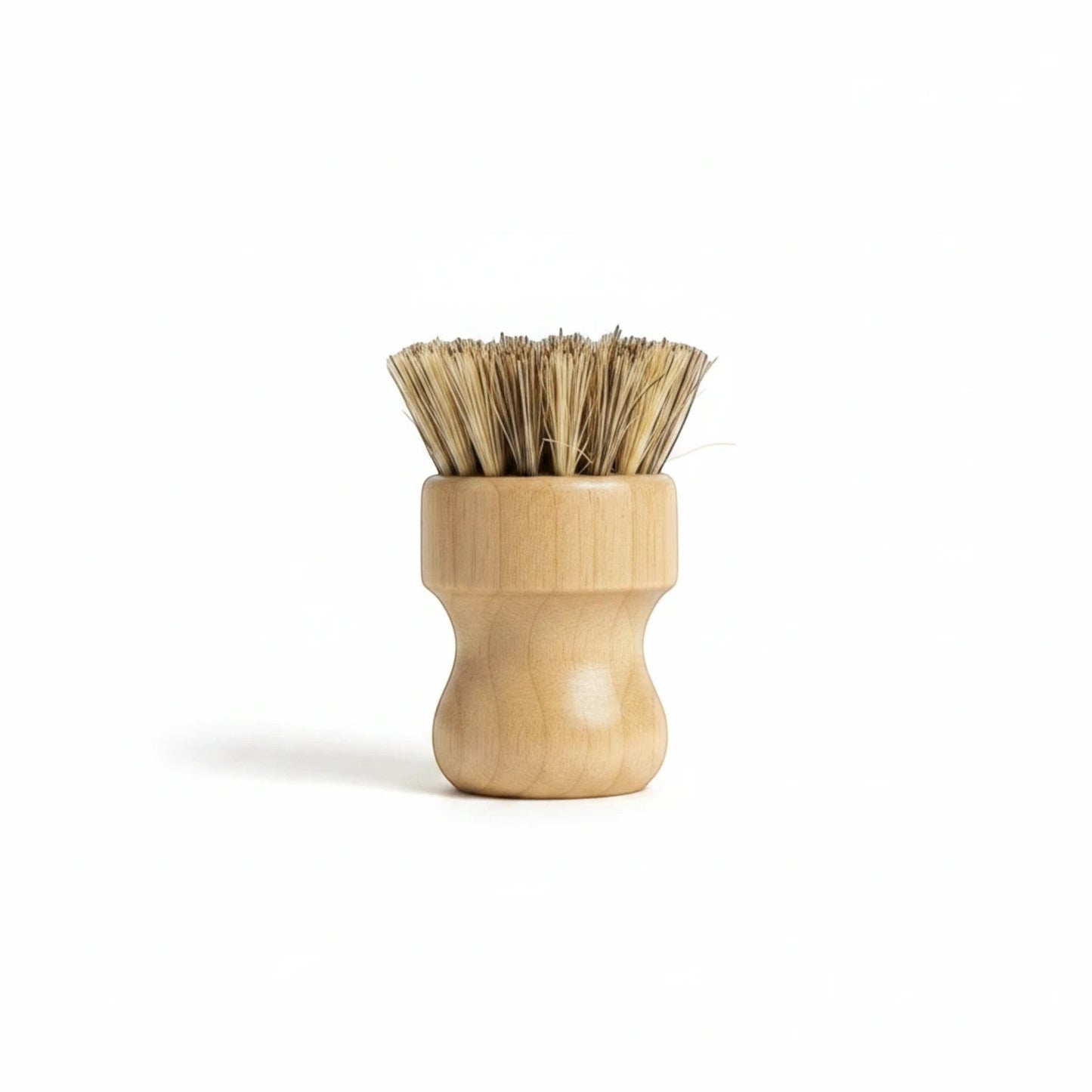 Bubble Gallery sustainable sisal and palm pot scrubber with a natural bamboo handle for heavy-duty kitchen cleaning